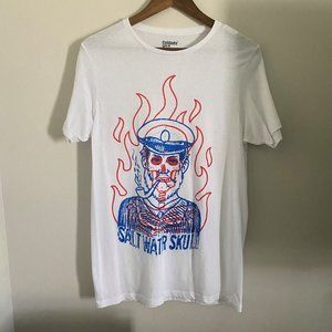 Cuidado Con El Perro "Capitan Calavera" Mens White T Shirt Size L NWOT